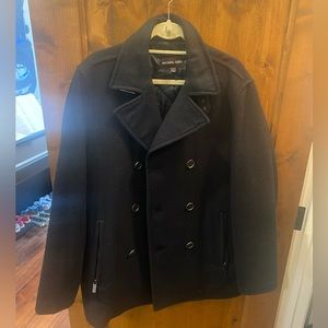 Michael Kors navy wool peacoat with quilted lining M